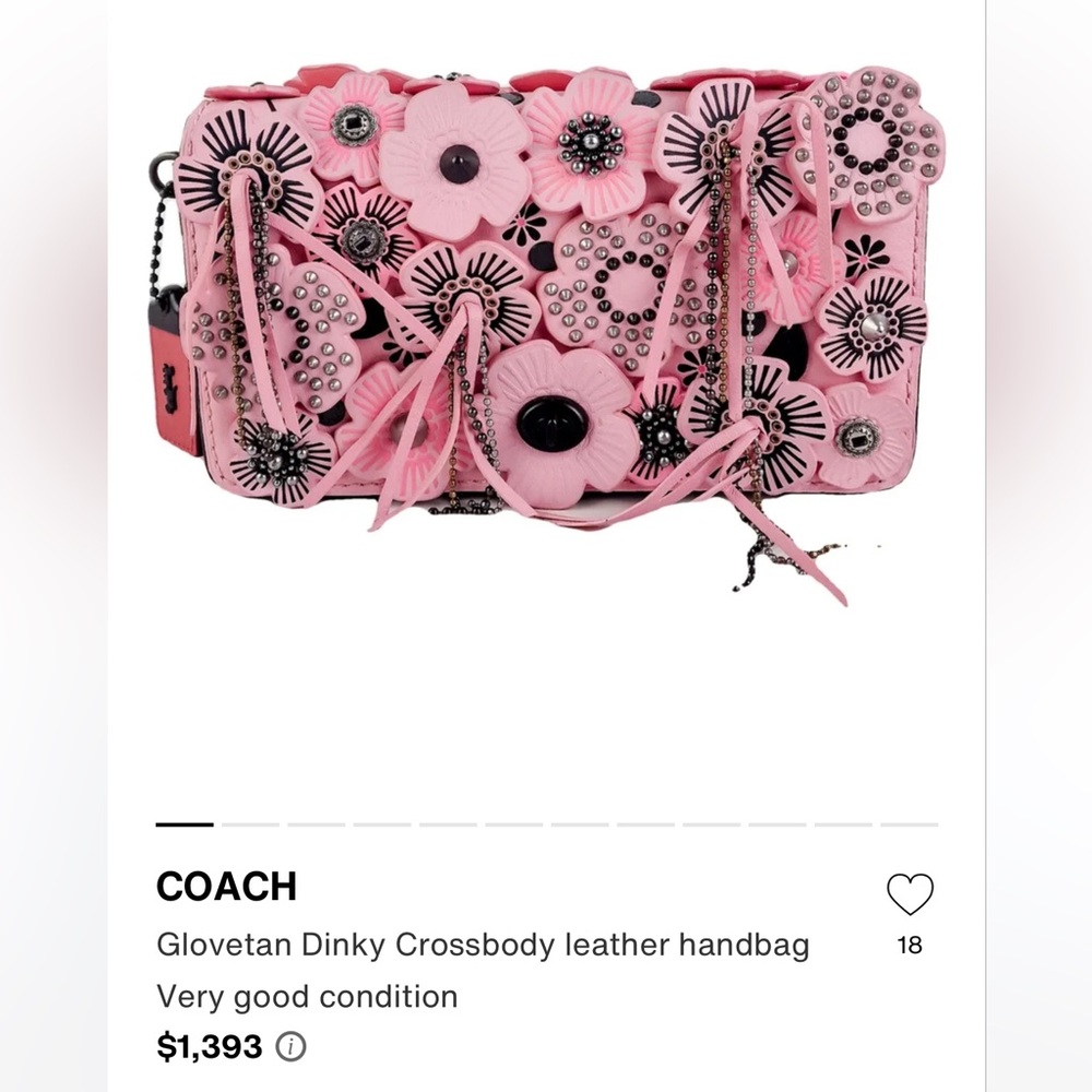 COACH 1941 Wild Tea Rose Dinky Petal Pink ~ EUC - Picture 15 of 15